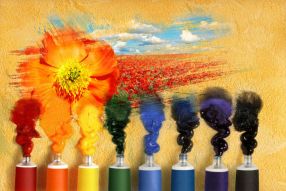 Фреска Масляные краски и цветущее поле