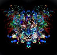 Фреска Абстракция красочный тигр