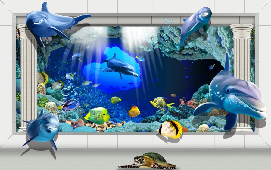 Фотообои 3Д подводный мир