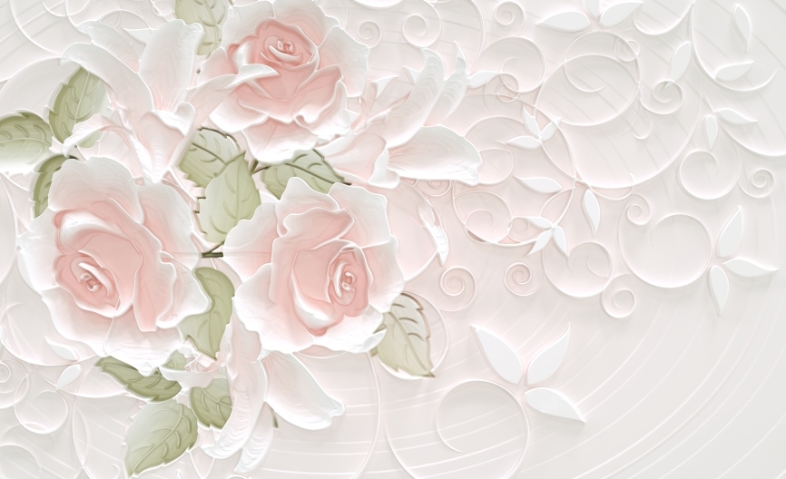 Картина на холсте Объемные розы, арт hd2347601
