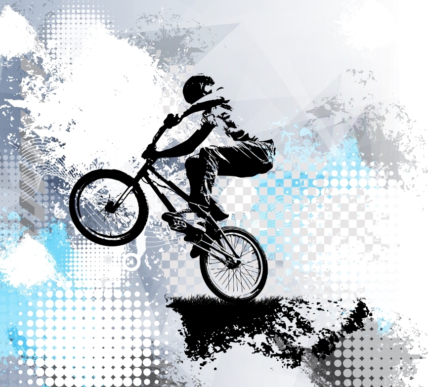 Картина на холсте Отпечаток велосипедиста, арт hd2348301