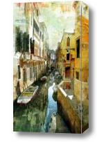 Картина Улица, лодки в Венеции