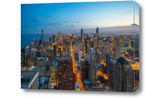 Картина Чикаго в сумерках