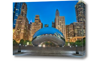 Картина Большой металлический пончик в Чикаго